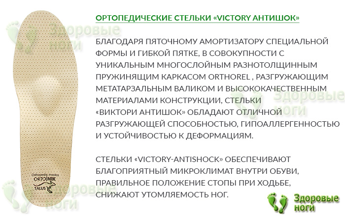 Victory Антишок - ортопедические стельки с гибкой пяткой и пяточным амортизатором