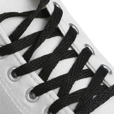 Плоские шнурки для обуви (чёрные) 7 мм