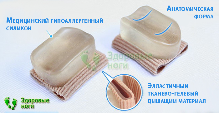 Разделитель пальцев сделан из медицинского силикона и тканевой основы