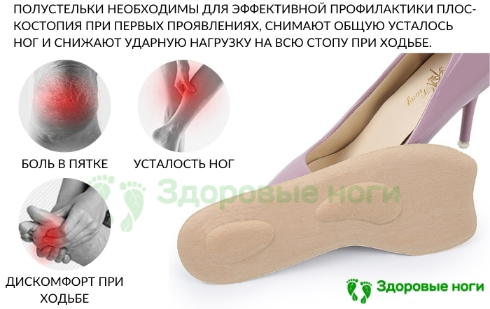 Полустельки для модельной обуви с поддержкой поперечного свода