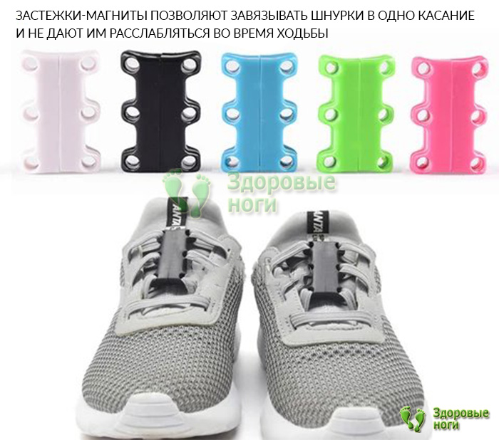 Купить держатели для шнурков с магнитом в интернет-магазине Здоровые Ноги