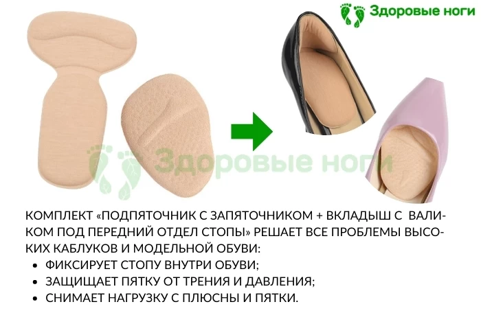 Комплект “Вкладыш под передний отдел стопы и подпяточник с запяточником”