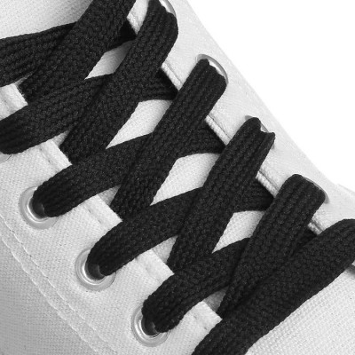 Плоские шнурки для обуви (чёрные) 8 мм